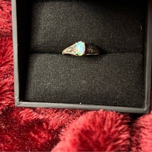Brand new vintage sterling silver green opal with orange fire